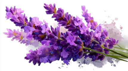 Obraz premium lavender flowers isolated on white background