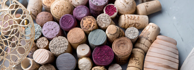 Horizontal Layout of Beautiful Wine Corks for Designers