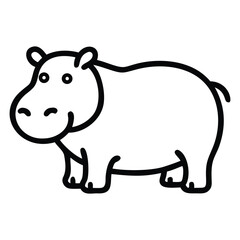 Outline of a hippopotamus stands as a simplistic yet distinct animal representation