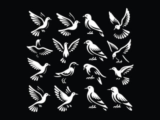 Obraz premium Bird Vector Icon Pack
