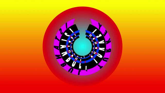 3d animation of rotating name of istambul turkey is very beautiful with rotating circle repeating
