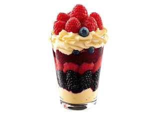 Isolated Dessert Parfait with Berries