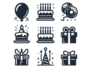 Birthday Items Vector Icon Pack