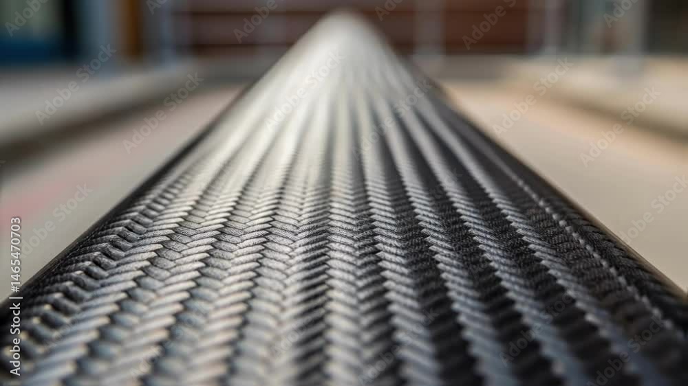 Poster Closeup focusing on the edge of the beam where the carbon fibers intersect at sharp angles emphasizing its robust engineering and durability.