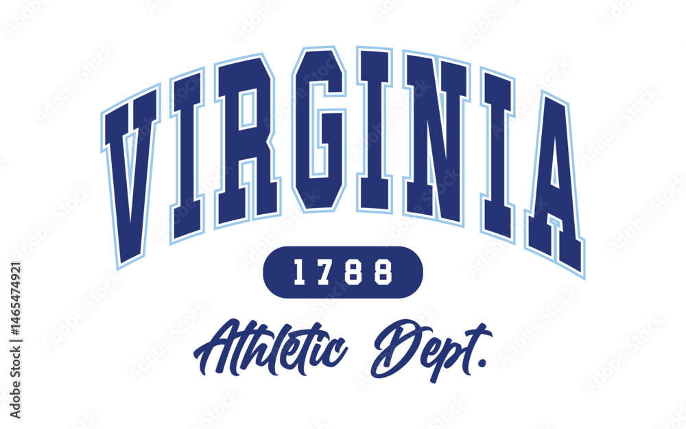 Fototapete virginia athletic department text effect editable. editable virginia text effect vector