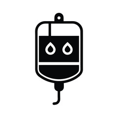 Flat Plastic Blood Bag Icon Design
