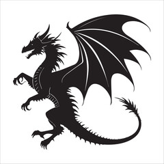 Dragon silhouette vector 