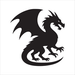 Dragon silhouette vector 