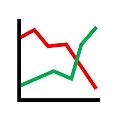 Chart (diagram) icon. Symbol of business or financial indicators. Attribute of decline or growth. Designation of data, information or change. Raster icon.