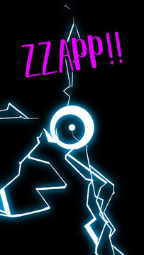 Electric Energy Blast And Text Overlay