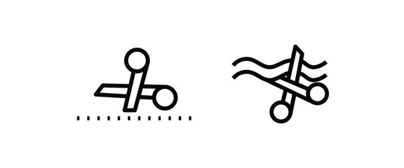 scissors icon, cut, Cutting icons button, vector, sign, symbol, logo, illustration, editable stroke, flat design style isolated on white linear pictogram