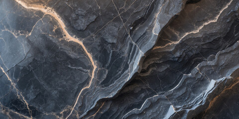 Stunning Dark Grey Marble Texture with Golden Veins High-Resolution Background Image