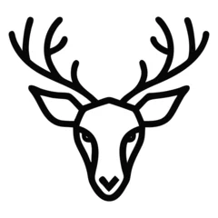  Silhouette face of a deer with antlers showing its full animalistic outline © Mahmud