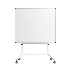 Fototapeta premium Whiteboard on stand with wheels isolated on transparent background