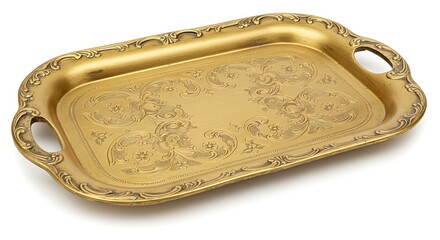 Elegant Golden Tray – Vintage Luxury Serving Platter
