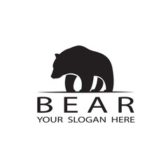 black icon of bear silhouette isolated on white background
