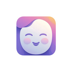 Happy Emoji Icon Cute Smiling Face App Icon Design