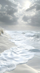 Tranquil coastal scene with soft light