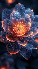 Glowing transparent digital flower bloom high resolution picture
