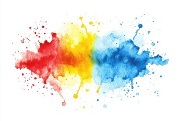 Colorful watercolor splash illustration on white background