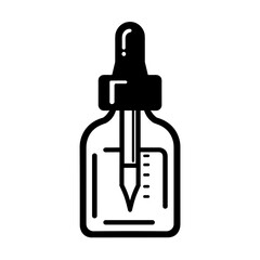 Obraz premium Minimal dropper bottle icon with pipette concept of facial serum cosmetic packaging and skincare routine