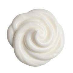 Swirl of cream topping isolated on white background