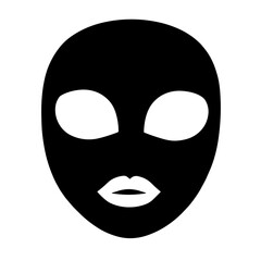 Face mask silhouette icon &ndash; concept of spa facial treatment beauty ritual and abstract avatar design