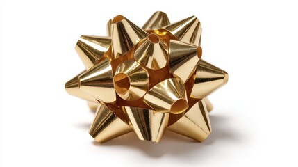 Shiny Gold Gift Bow Decoration for Present Wrapping, Bright and Festive, Perfect for Celebrations, Birthdays, Holidays, and Special Occasions