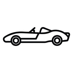 Obraz premium Streamlined modern roadster silhouette is depicted with bold outlines, displaying minimalistic car design