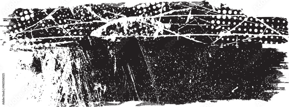 Aufkleber Grunge textured banner with rough edges. Speckled texture. Overlay grunge texture . Simply place texture over any object to create grunge effect . Banner with scratched surface for your design.