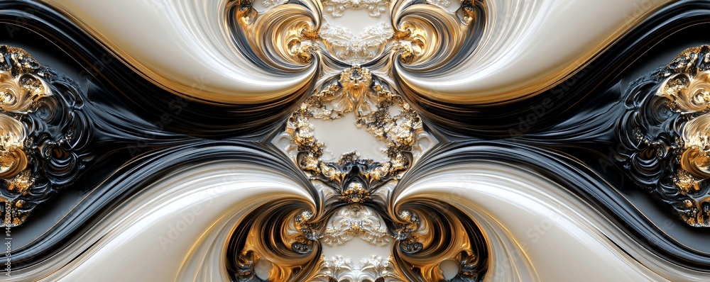 Aufkleber Luxurious gold and black abstract design creating a stunning visual