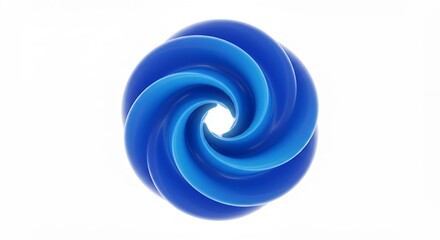 Abstract blue swirl design against white background 3 d rendered graphic element