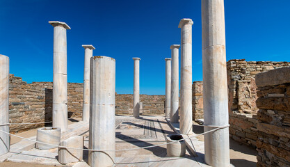 Delos island Archeological Site (in Greek Αρχαιολογικός Χώρος Δήλου) House of Dionysos near Mykonos Island South Aegean Region (Südliche Ägäis) Greece