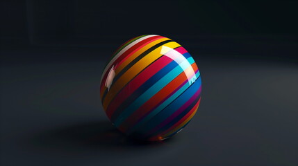 Colorful 3D Spheres on Dark Background with Modern Abstract Style