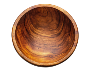Crafted wooden bowl artisan workshop product natural aesthetic isolated on transparent background