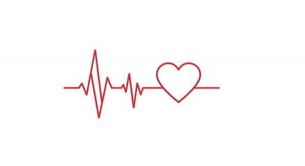 Heart symbol and pulse line design for medical and health concepts