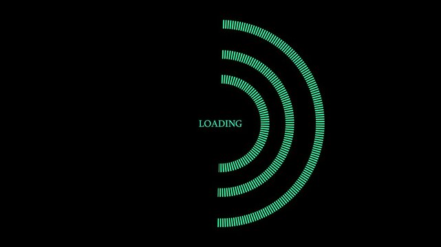 Circle percentage diagram (meter) from 0 to 100, user interface (UI) or infographic - indicator of loading status. Loading indicator in the form of a pie chart, animation of the loading process