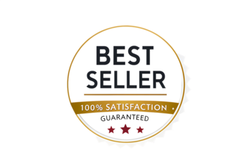 Best seller badge logo design. Best seller sticker label. 100% Satisfaction Guaranteed. Vector Illustration AI Generated By PNG