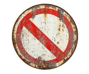 No entry sign displaying rusted warning urban environment isolated on transparent background