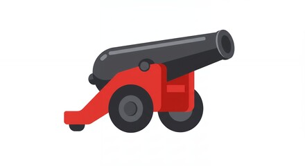 Stylized illustration of a cannon isolated on a white background