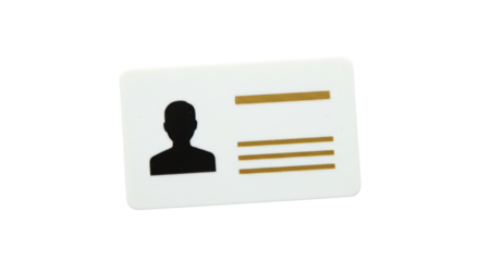 Isolated Identity Card with Black Profile