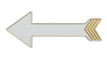 Isolated White Arrow Pointing Left
