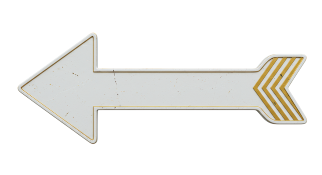Isolated White Arrow Pointing Left
