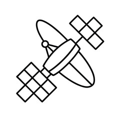vector illustration of a flying satellite