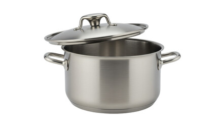 Isolated Stainless Steel Cooking Pot with Lid