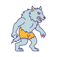 Find werewolf cartoon vector illustration halloween monster scary beast horror character design art