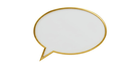 Isolated Golden Speech Bubble with Empty Space