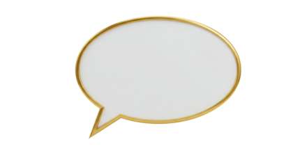 Isolated Golden Speech Bubble with Empty Space