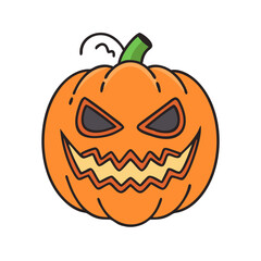 Halloween pumpkin jack o lantern scary face october autumn holiday festive illustration vector