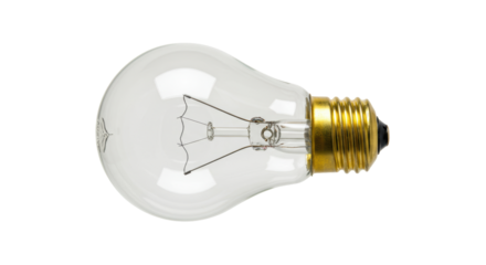 Isolated Clear Light Bulb with Filament
